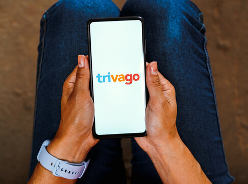 May 27, 2023, Brazil. In this photo illustration, the Trivago logo is displayed on a smartphone screen.