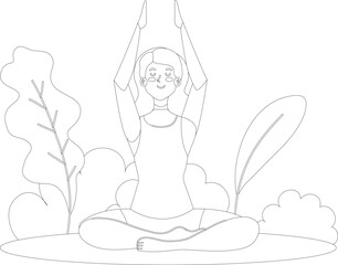 Yoga and meditation pose vector graphic