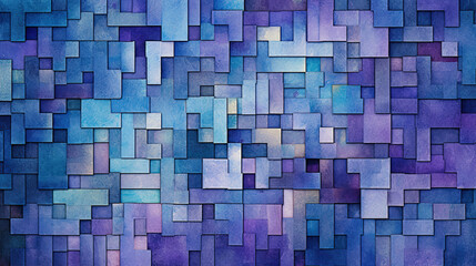 Abstract background features a blend of blues and purples with intricate geometric shapes. Created with Generative AI