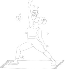 Yoga and meditation pose vector graphic
