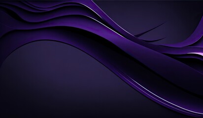 Dark violet paper waves abstract banner design. Elegant wavy vector background Ai Generative
