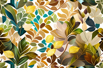 
Bright unique abstract background with colorful leaves