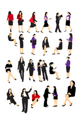 Set of Business women silhouette illusration 