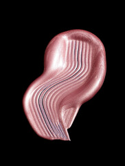 pink shimmer swatch of lipgloss, bright color cosmetic product stroke, acryl gouache oil paint texture, cosmetic or beauty product texture	
