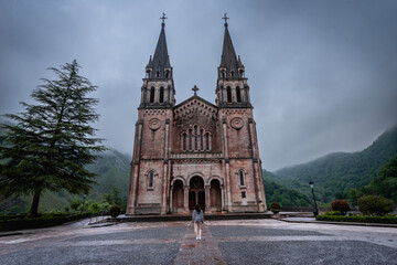 Fototapeta na wymiar Basilica de Santa Maria la Real de Covadonga, Asturias, Spain.