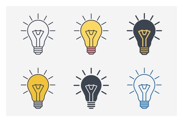 Light Bulb icon symbol template for graphic and web design collection logo vector illustration