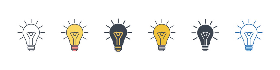 Light Bulb icon symbol template for graphic and web design collection logo vector illustration