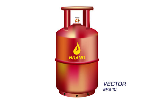 Liquefied petroleum gas LPG cylinder vector illustration. Indian cooking gas image. Household cooking applications. propane, butane, propylene, butylene and isobutane composition gas. 