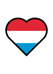 Luxembourg flag heart vector illustration