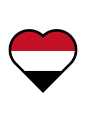 Yemen flag heart vector illustration