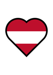 Austria flag heart vector illustration