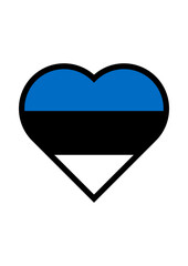 Estonia flag heart vector illustration
