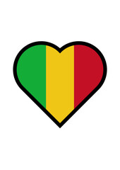 Mali flag heart vector illustration