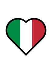 Italy flag heart vector illustration