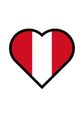Peru flag heart vector illustration