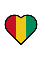 Guinea flag heart vector illustration