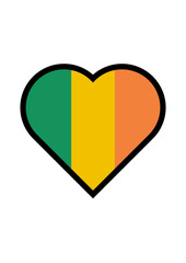 Ireland flag heart vector illustration