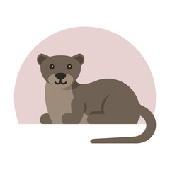 Cute otter flat icon. Vector illustration of a cute otter.