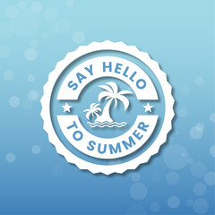 summer vector template blue and white theme