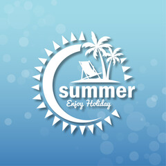 summer vector template blue and white theme