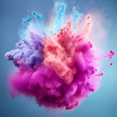 Fototapeta na wymiar Colorful explosion of pigment pastel colors exploding highly detailed, vibrant color Generative AI