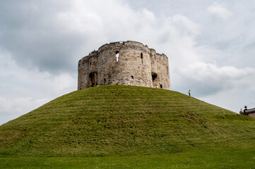 Clifford's Tower, York - a stone defensive structure in the center of the city of York, England.