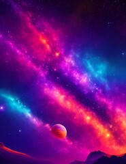 Obraz na płótnie Canvas Celestial wonders of planets and stars. Generated by AI