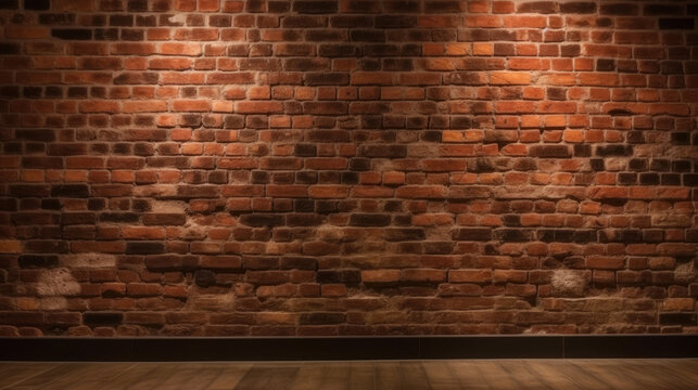 Old brick wall texture background for interior or exterior design with copy space.