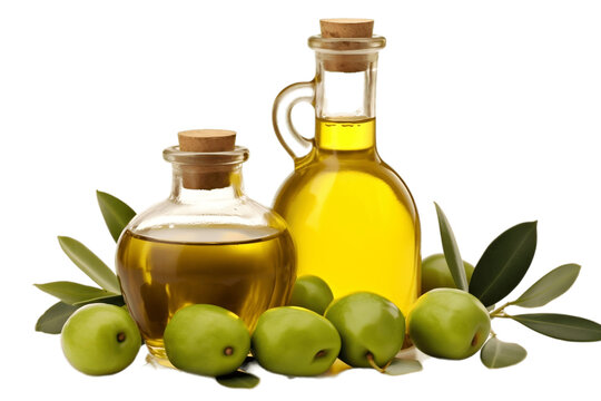 Olive Oil on Transparent Background. AI