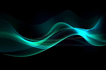 Abstract creative template. Blue green aqua turquoise, wavy lines flowing dynamic swirl abstract background vibrant colours wallpaper banner. 3D rendering	