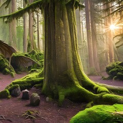 1337 Mystical Forest Creatures: A mystical and enchanting background featuring forest creatures, fairies, and mythical beings, evoking a sense of magic and enchantment1, Generative AI