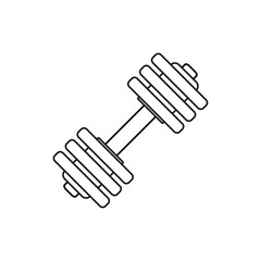Silhouette of a dumbbell for sports on a white background.