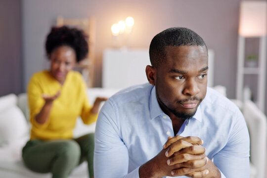 Sad Angry African American Couple
