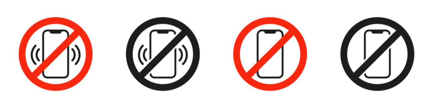 No phone icon set. Turn off phone icon set. Vector illustration