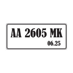 Indonesian serial number plate icon vector design template