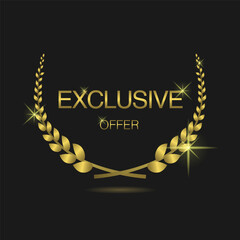 Exclusive offer golden laurel wreath label