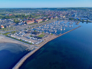 Danish yacht harbor and camper place in Aabenraa, Southern Jutland