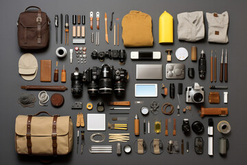 Collection of photography tools on a white background picture