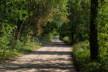 Obraz premium Beautiful rural road in the countryside, day landscape