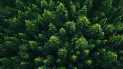 Green forest background, top view