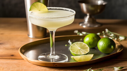 Cold Boozy LIme Daquiri Cocktail