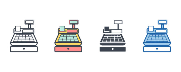 cash register icon symbol template for graphic and web design collection logo vector illustration - obrazy, fototapety, plakaty