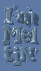 Phone wallpaper with 3D render of melting ice letters
