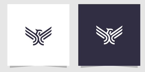 eagle line logo design template