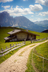 Obraz premium village in the mountains Dolomiti Italy