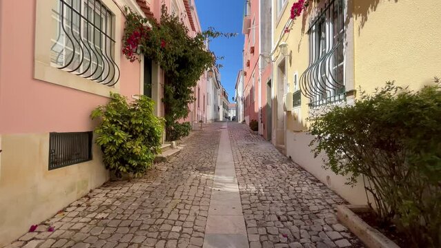 Street in the old village of Cascais, Portugal 