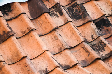 roof with ceramic tiles texture background