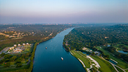 aerial view of the austin city