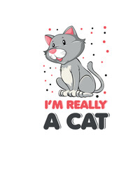 Cat Typography t shirt design 