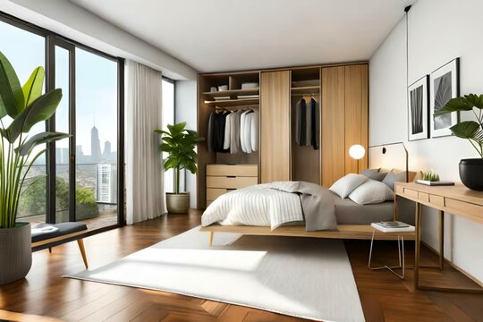 Double bedroom, bohemian-style interior design